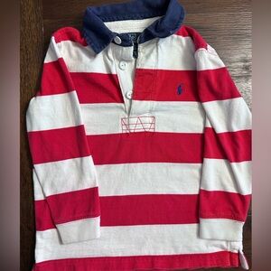 Ralph Lauren Kids Red and White Striped Polo